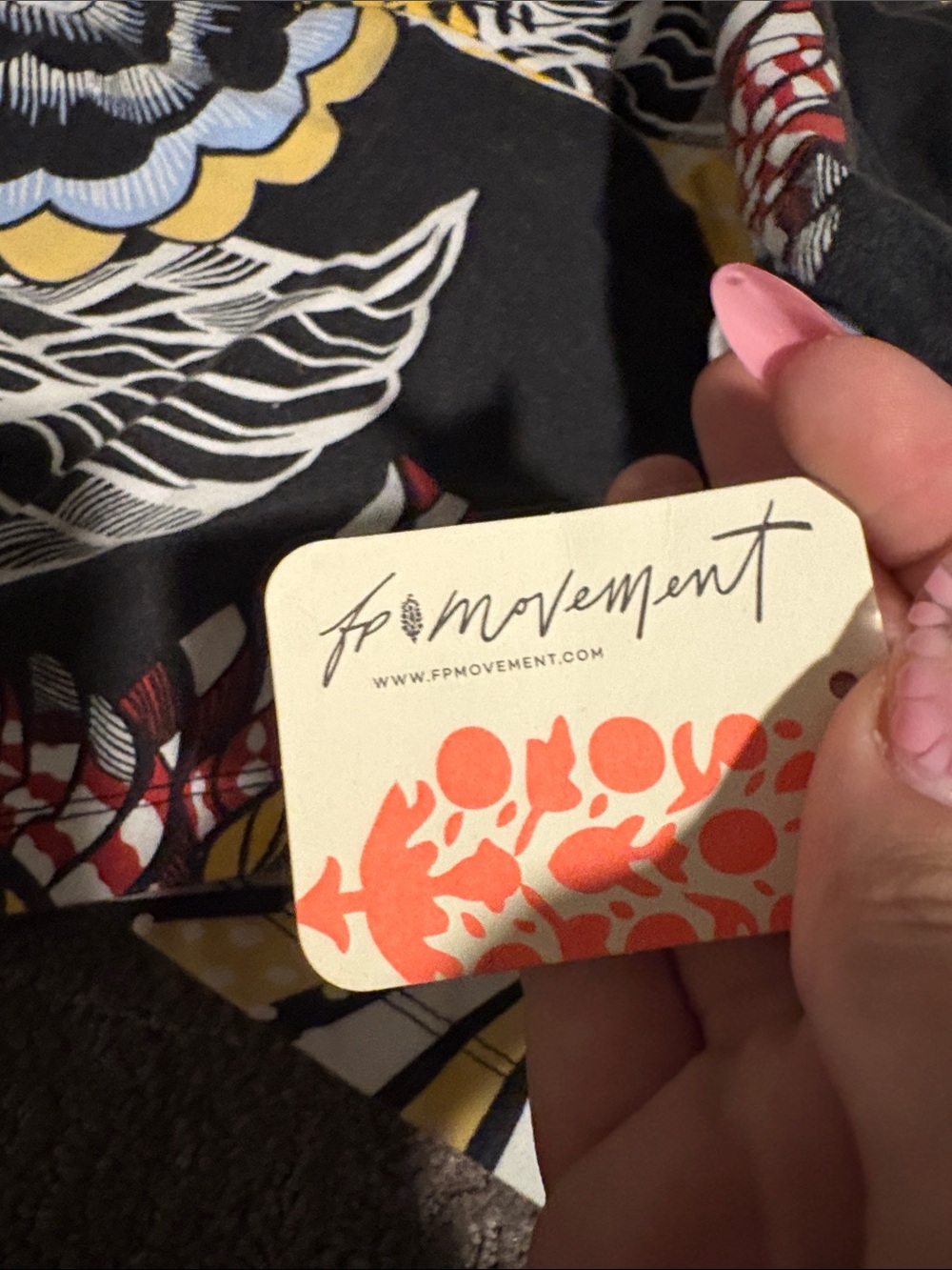 FP Movement by Free People Multicolor Floral Crop Top - Black, Yellow & Red - Picture 3 of 3